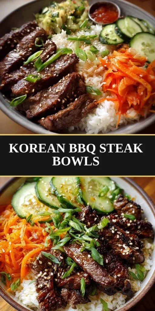 Korean BBQ Steak Bowl garnished with fresh vegetables