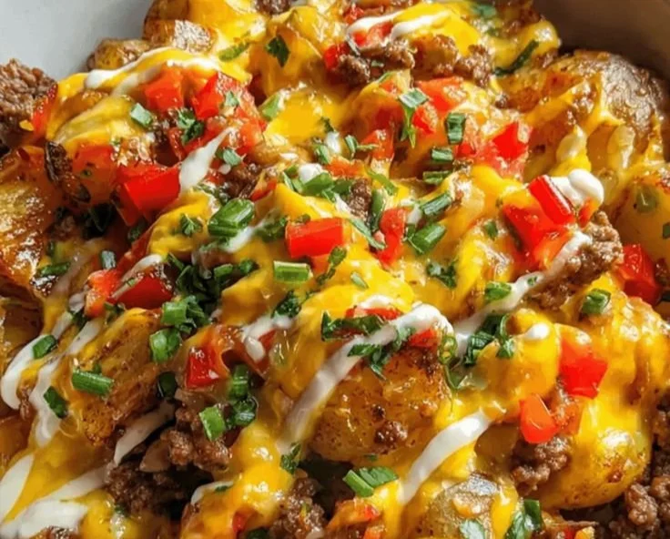 Delicious Loaded Southwest Potato Bowls topped with fresh ingredients and spices