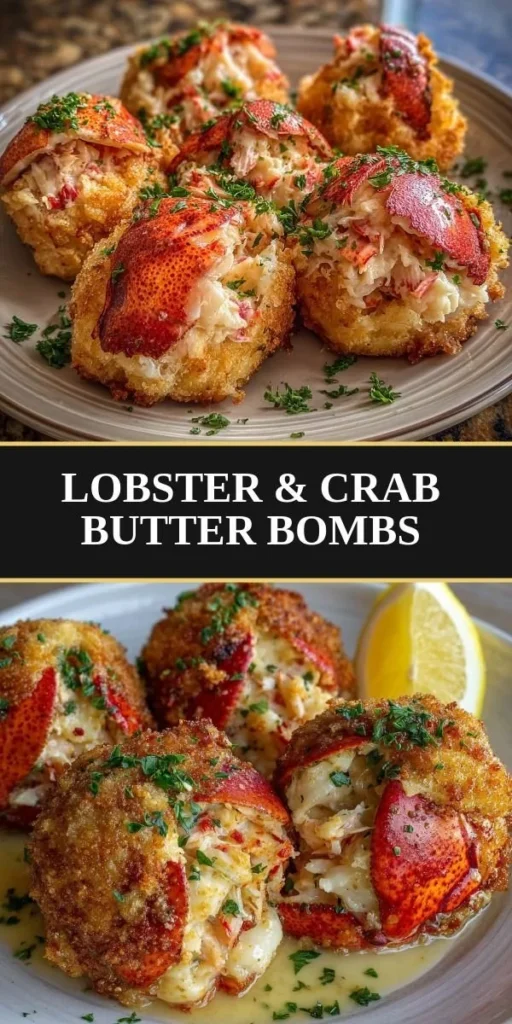 Delicious Lobster Crab Butter Bombs served on a plate.