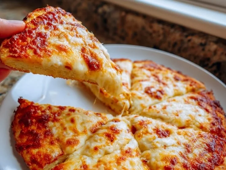 Delicious low-carb cottage cheese pizza crust ready to be topped