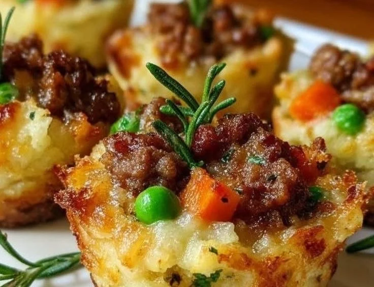 Mini Shepherd's Pie Bites served on a platter
