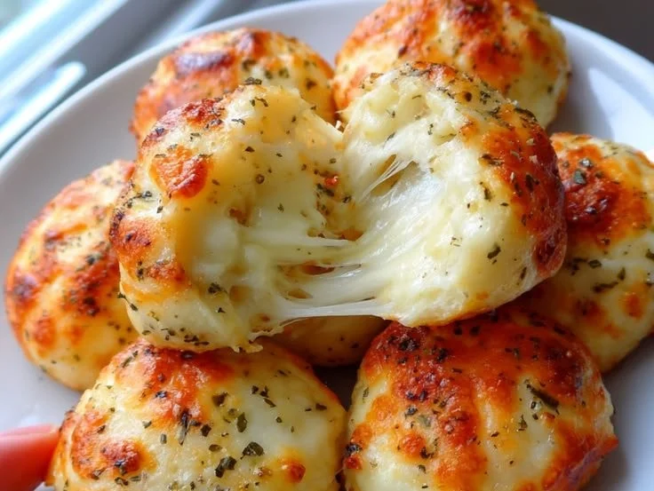 Minute Cottage Cheese Pizza Bites baked and served on a plate