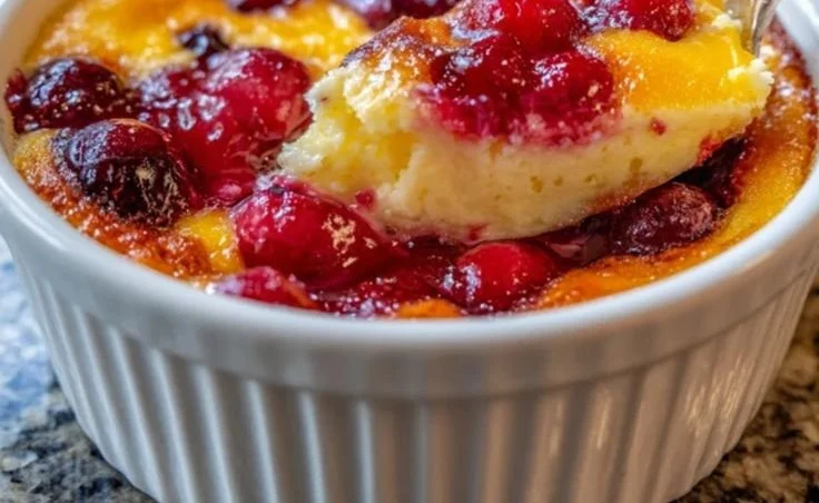Delicious Minute Cranberry Orange Cottage Cheese Bake on a plate