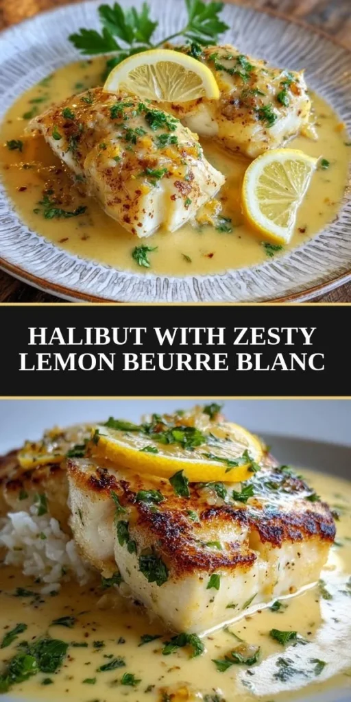 Pan-seared halibut with lemon beurre blanc served on a plate