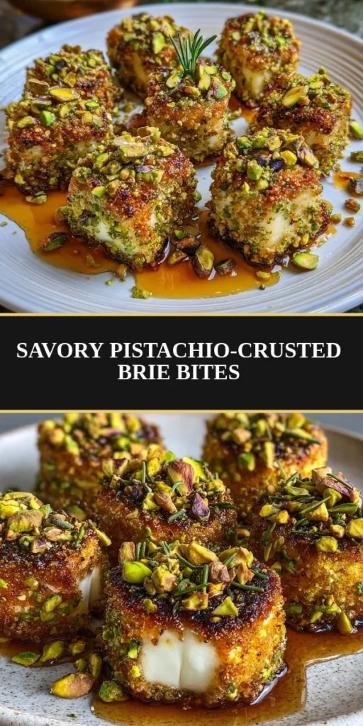 Delicious Pistachio-Crusted Brie Bites served on a platter