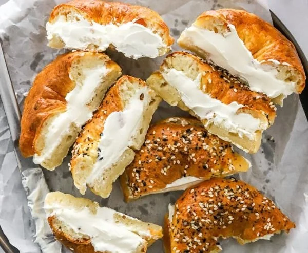 Homemade protein bagels made in an air fryer, healthy and delicious snack.