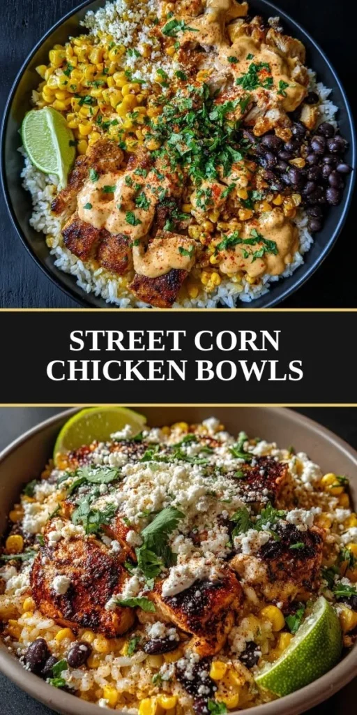 Delicious Street Corn Chicken Bowls with vibrant toppings.