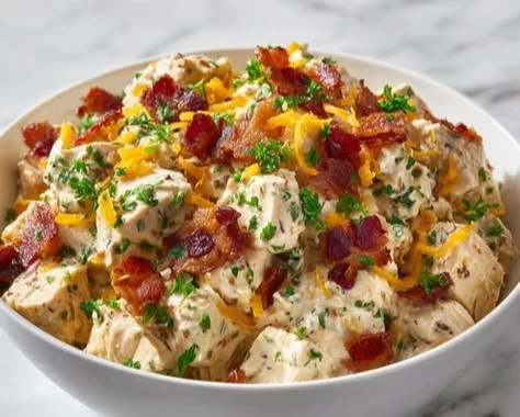 Plate of Carnivore Chicken Salad with protein-rich ingredients