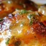 Cheesy Keto Chicken Thighs plated with herbs and cheese, ready to enjoy