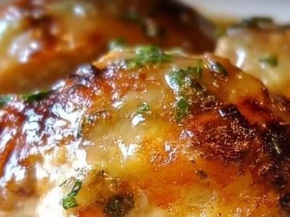 Cheesy Keto Chicken Thighs plated with herbs and cheese, ready to enjoy