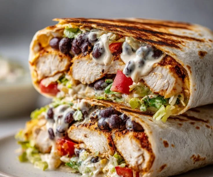 Chipotle Ranch Grilled Chicken Burritos wrapped in foil