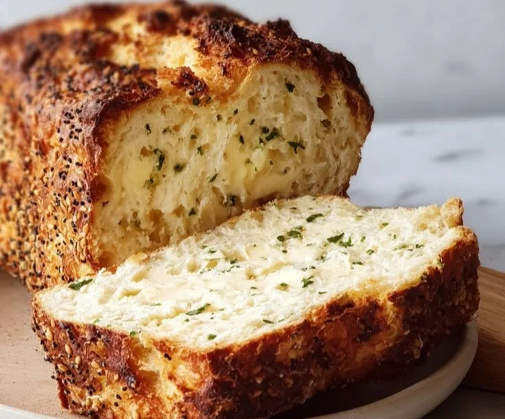 Homemade Cottage Cheese Bread fresh out of the oven.