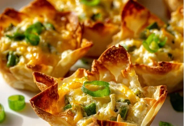 Crispy jalapeno popper cups served at a party