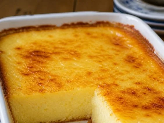 Delicious Easy Amish Baked Custard served in a dessert dish.