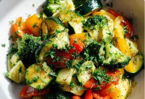Delicious garlic butter veggies served as a colorful side dish