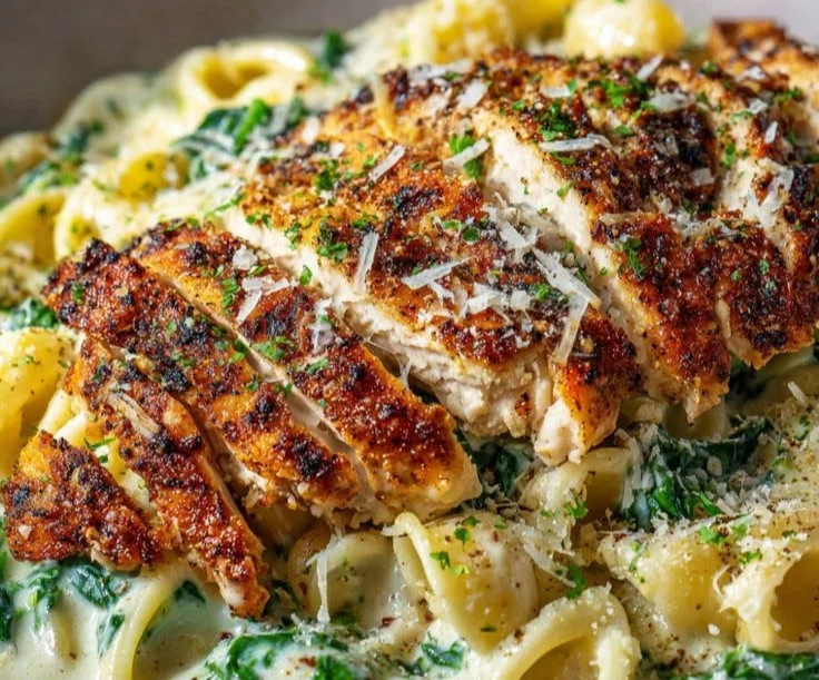 Delicious Garlic Parmesan Pasta Bowls topped with herbs and cheese