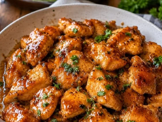 Delicious Honey Butter Chicken served on a plate with sides