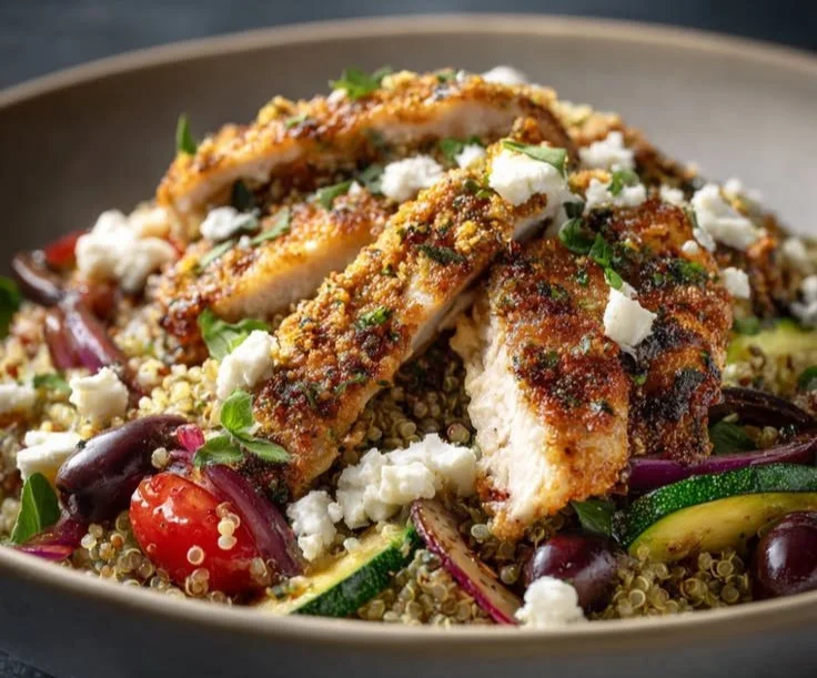 Delicious Mediterranean Chicken and Quinoa Bowls with vibrant vegetables