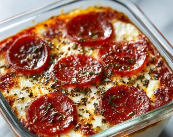 Homemade Pizza Bowl featuring Cottage Cheese and fresh toppings
