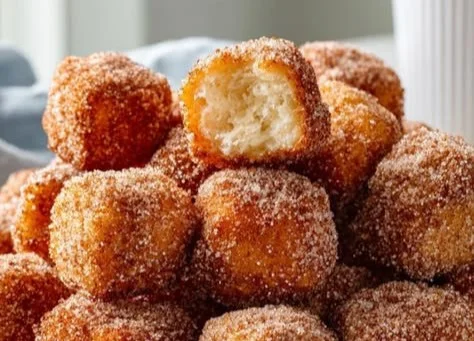 Delicious angel cake churro bites served with a sweet dipping sauce