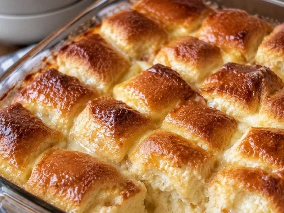 Delicious homemade vanilla bread pudding served in a bowl